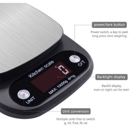 Timbangan Dapur Digital 5kg 10Kg / Timbangan Kue Digital Dapur PREMIUM / Mini Kitchen Scale