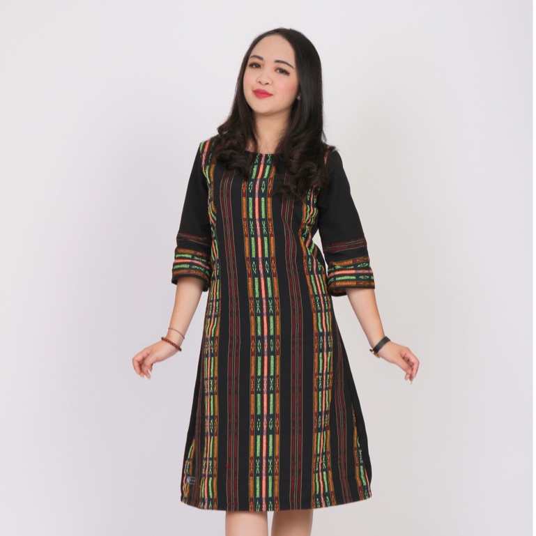 Dress Etnik Tenun Ulos Zugia Toba Asli Hitam (Couple Dijual Terpisah)