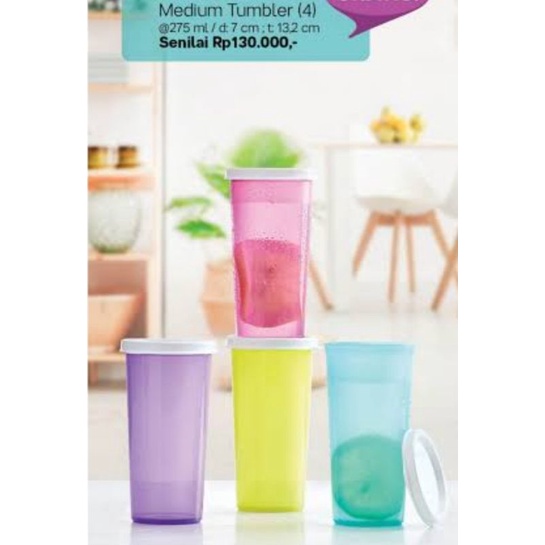 medium tumbler tupperware/ gelas minum bertutup.kedap tupperware