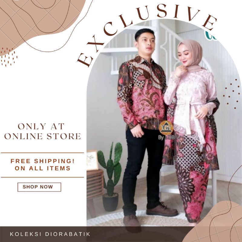 Set Kebaya Couple Lanura //M.L.XL.XXL Terbaru Kebaya Couple Tunangan Kemeja