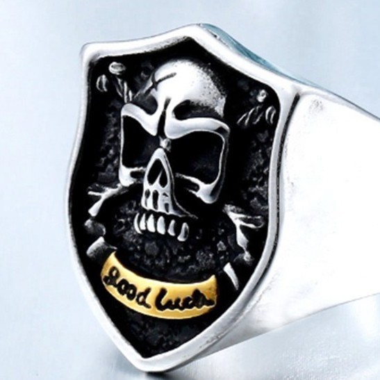 SEUSUK  Cincin Bentuk Tengkorak Gaya Retro Punk untuk Pria