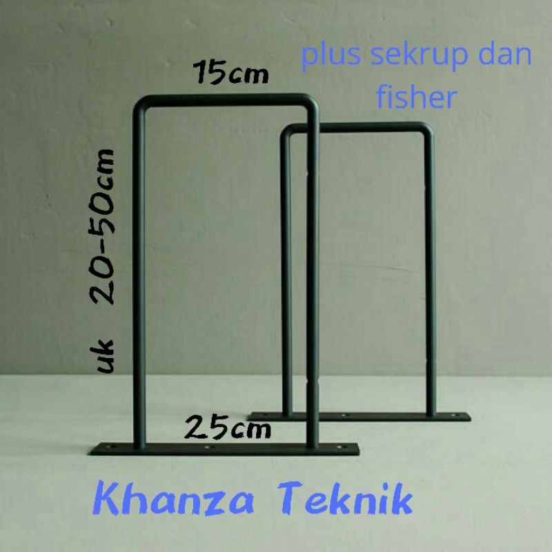 Rak dinding besi siku bracket ambalan papan behel 10mm