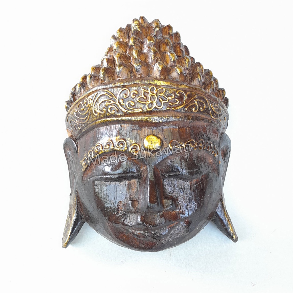 Hiasan dinding topeng budha kerajinan tangan handmade bali