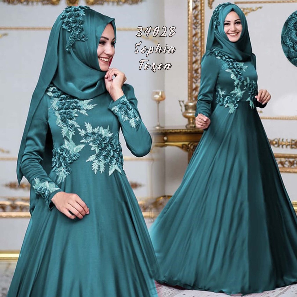 MAXI DRESS WANITA FASHION TRENDI KEKINIAN SOPHIA TOSCA 34028