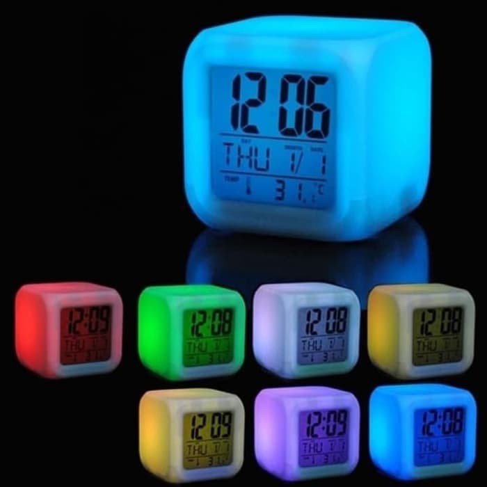 Jam Alarm Digital Led Warna warni - Jam Digital Alarm Multifungsi