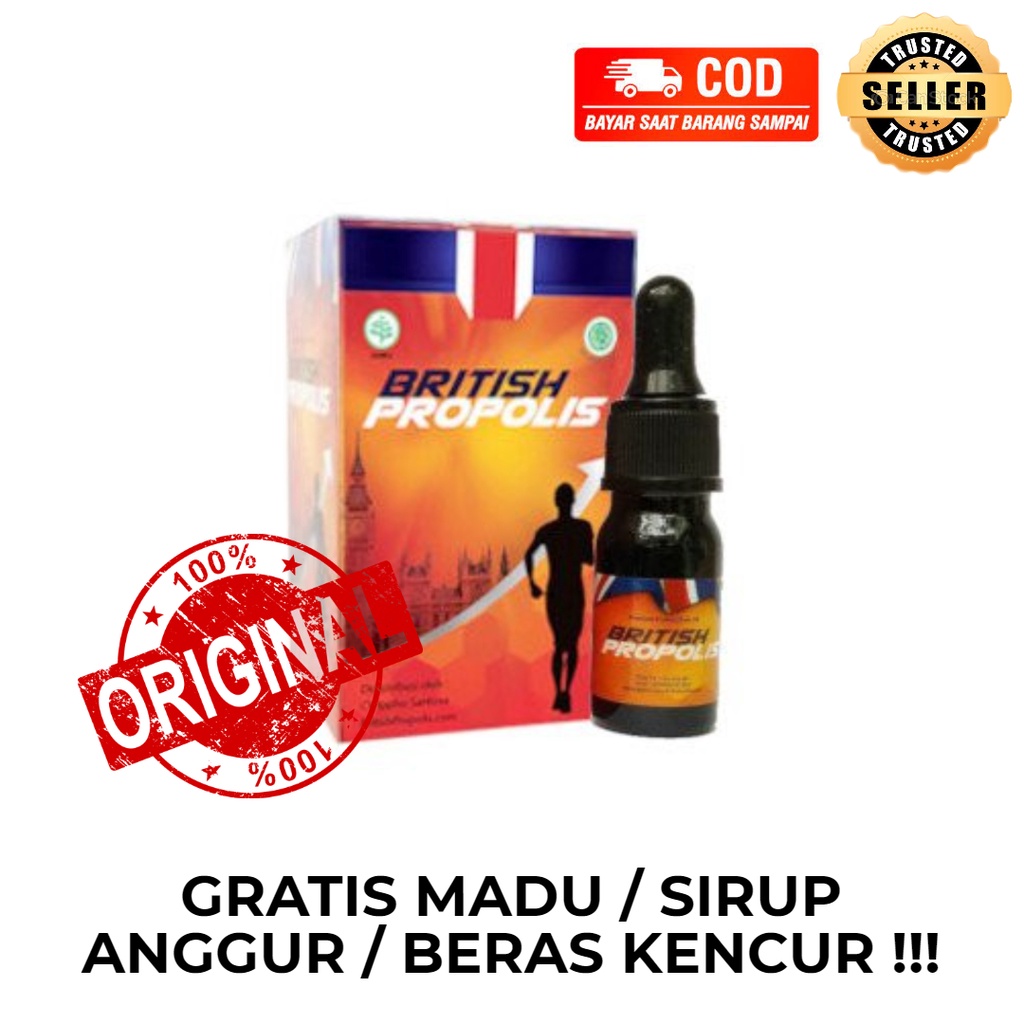 

British propolis (GRATIS 1 BOTOL MADU / SIRUP ANGGUR / BERAS KENCUR)