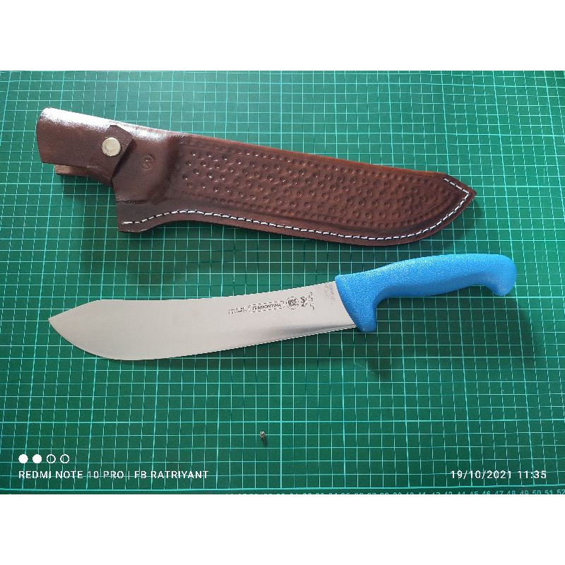 Pisau Bullnose Butcher Sembelih 10 inchi 25cm Tramontina Ori plus sarung