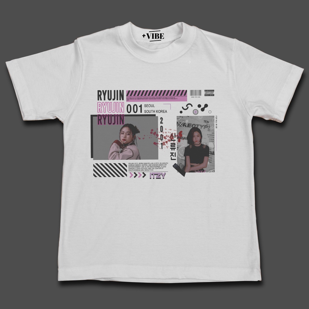 Kaos Putih Streetwear Ryujin ITZY