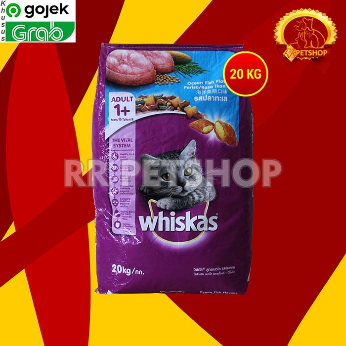 Gosend Makanan Kucing Dewasa Murah Cat Food Whiskas 20 Kg Ocean Fish
