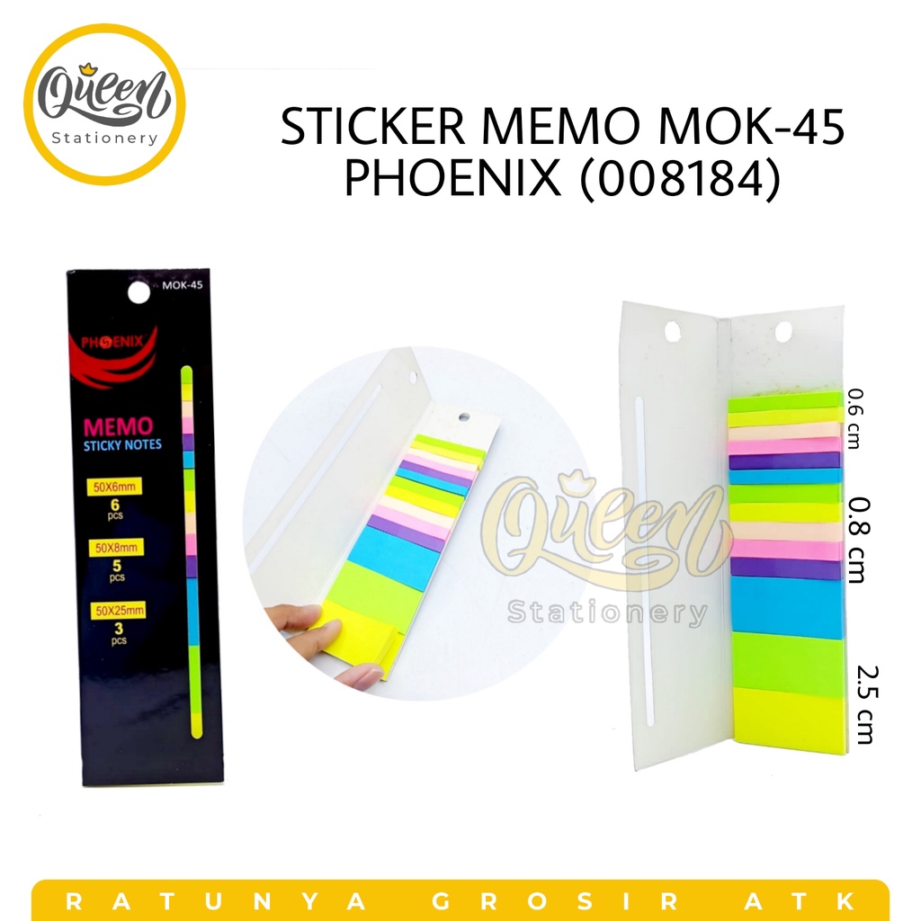 

1 PAD STICKER MEMO MOK-45 PHOENIX / STICKY NOTES / STICK NOTE / BOOK MARKER / PENANDA BUKU / PEMBATAS BUKU (008184)