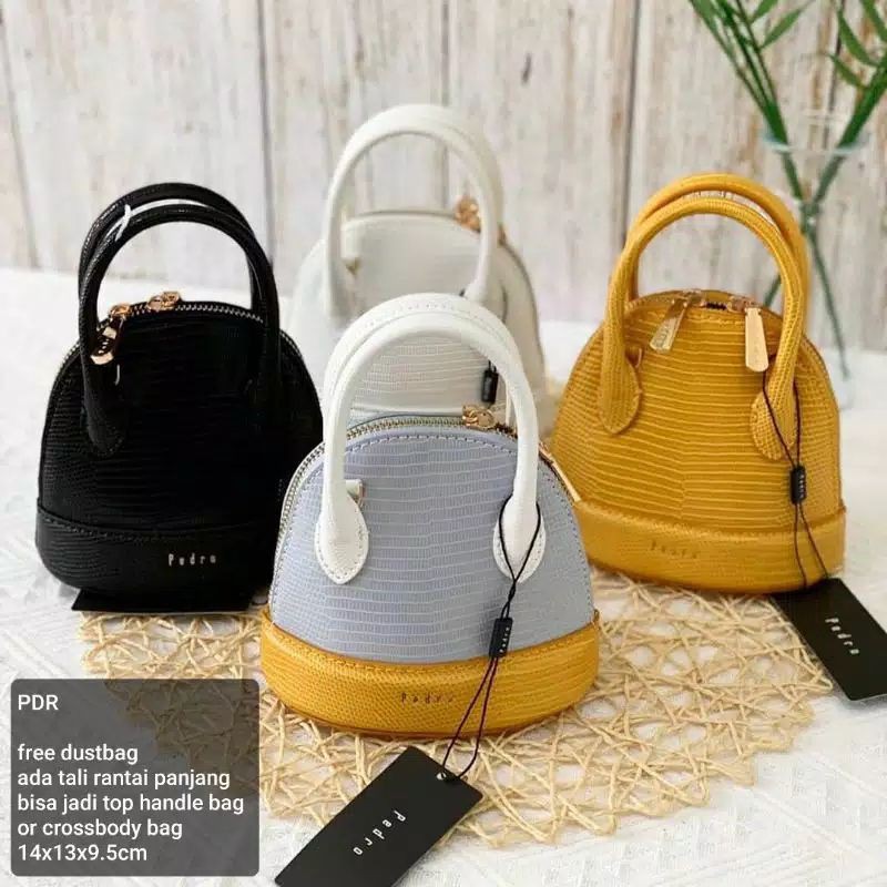 Tas  Pedro Mini Lizard Effect Top Handle Bag
