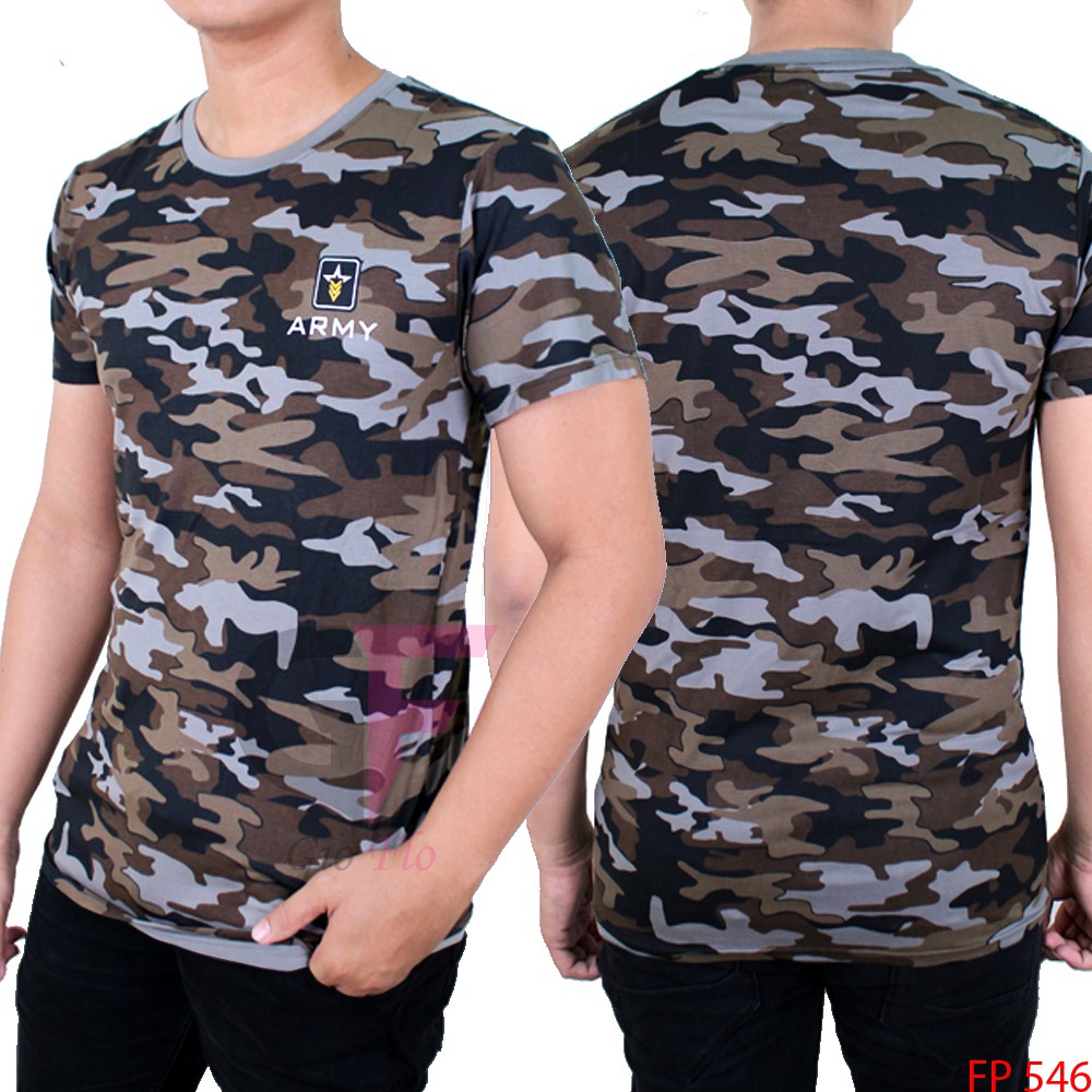 Baju Kaos Pria Lengan Pendek Basic ARMY [PROMO BEST SELLER] PREMIUM