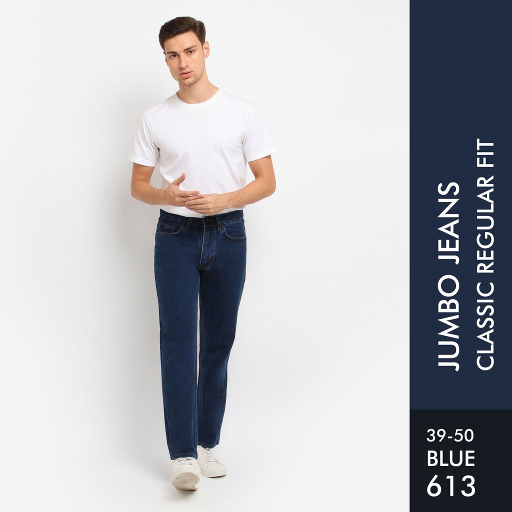 Jumbo L&G Elengie Celana Jeans Pria 613 Classic Regular Fit Washed Premium 12.5 OZ