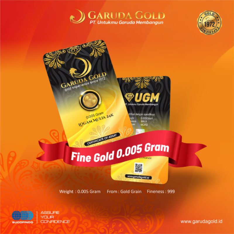 EMAS MINI 0.005gr Garuda Gold LOGAM MULIA 24KARAT DIJAMIN ASLI ORIGINAL