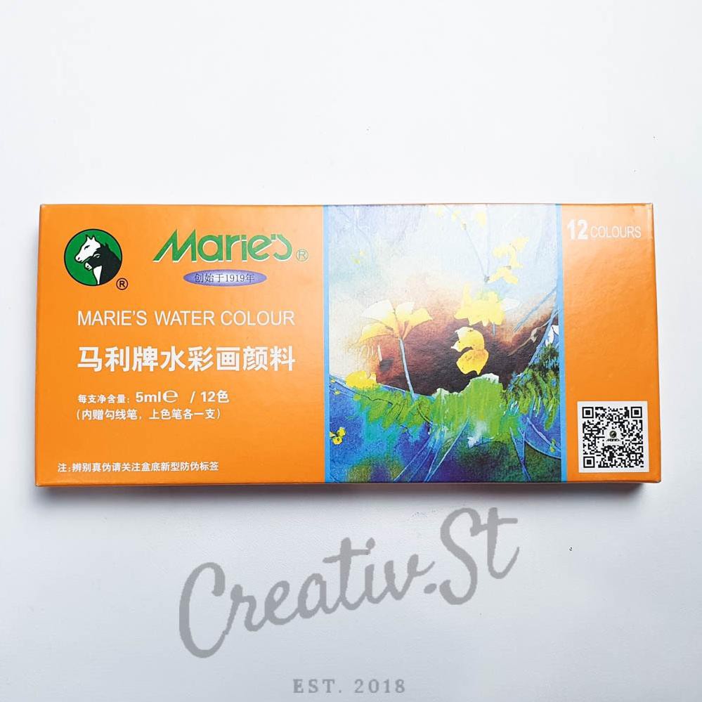 

Cat Air Maries Water Color SET 12 - 5 ml + Kuas Watercolor (ART. V039)