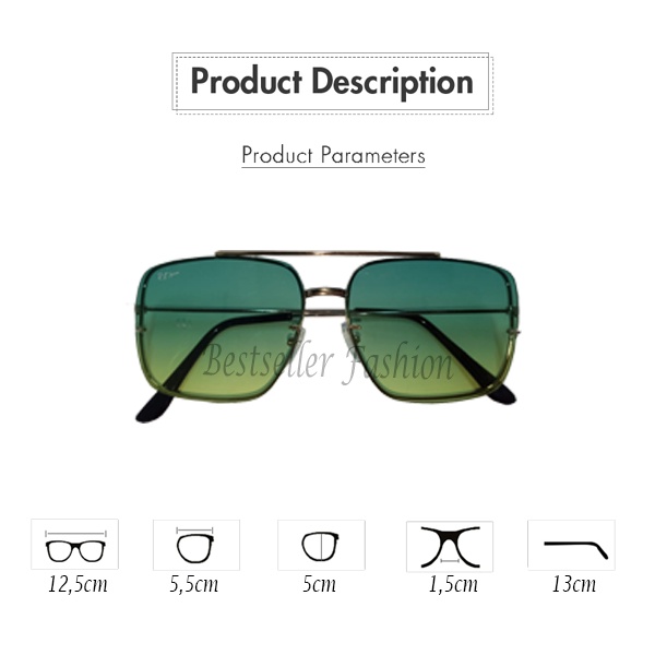Kacamata Wanita Dan Pria Anti UV Varian Warna Fashion / Frame Dan Lensa Kacamata Kekinian Import  / Frame Aviator Lensa Gradasi Warna / Sunglasses Unisex NOCASE