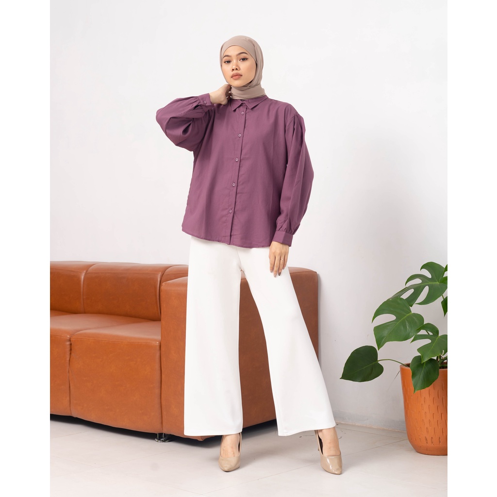 KEMEJA POLOS RAYON YOOMI DAILY LONG SHIRT OFFICE SHIRT PREMIUM B527