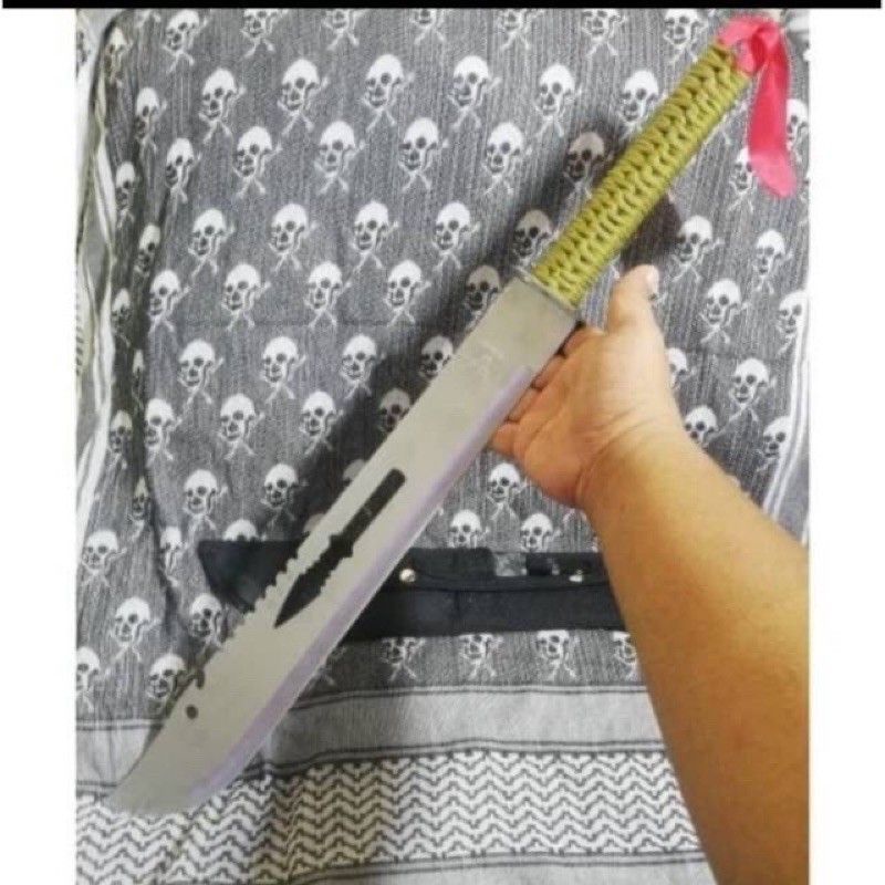 PISAU BESAR ANAK HIJAU SURVIVAL KIT CAMPING GUNUNG BERBURU TRABAS HUTAN