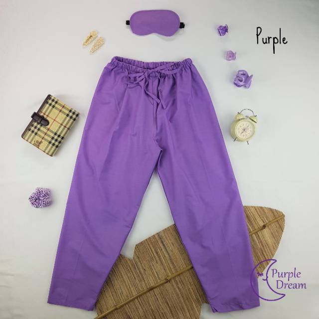 Celana Tidur Panjang Long Pants Home Dress Purple Dream