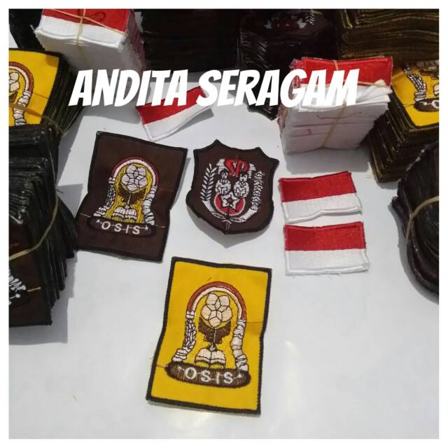 Badge SD SMP SMA Bendera Bordir