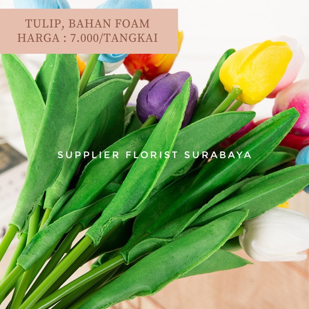 BUNGA TULIP ARTIFICIAL BAHAN FOAM LATEX REAL TOUCH