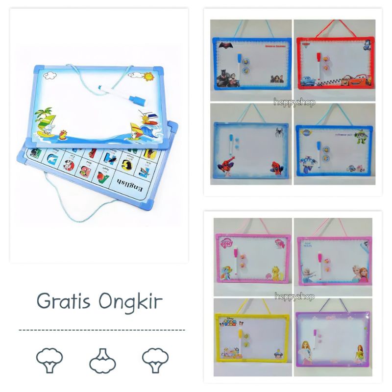

Mainan Papan Tulis White Board Magnetic free Spidol