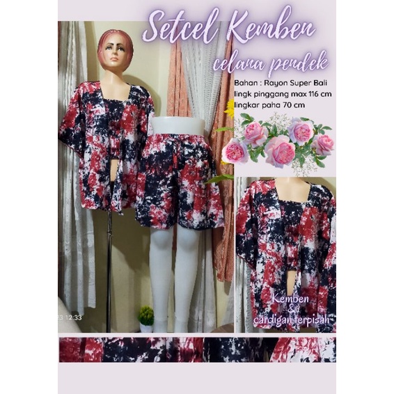 Stelan kemben celana pendek //Setcel kemben Rayon Bali //Setcel Rayon Bali