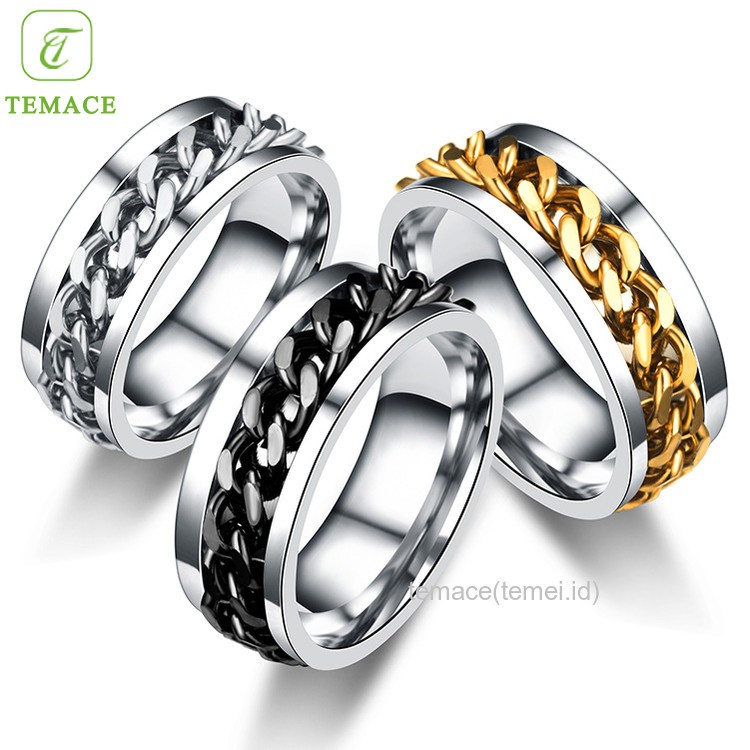 Cincin Titanium Wanita Lapis Emas Anti Karat CT20-18