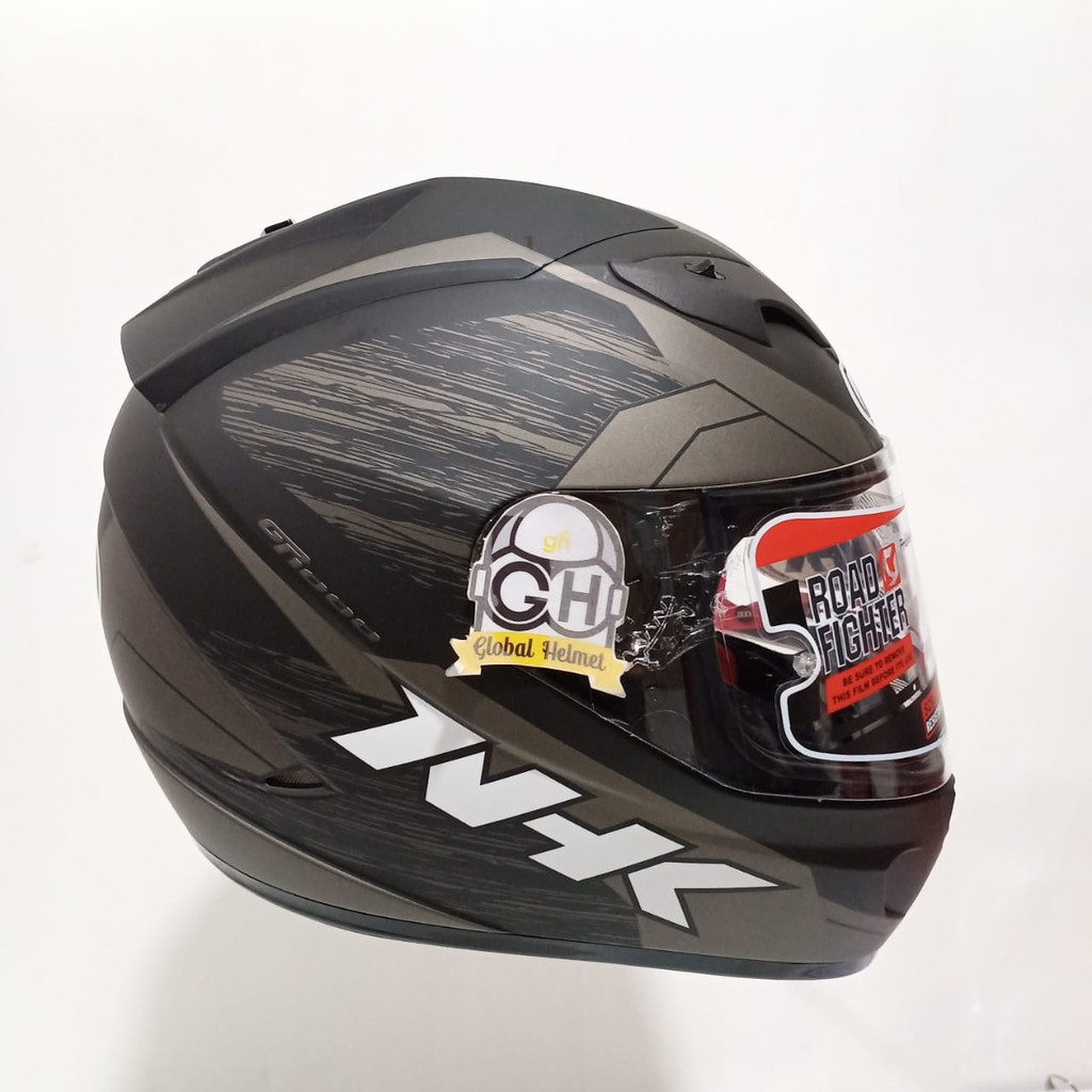 HELM NHK GP1000 AXION FULL FACE MOTIF AXION NHK GP1K BLACK DOFF SILVER