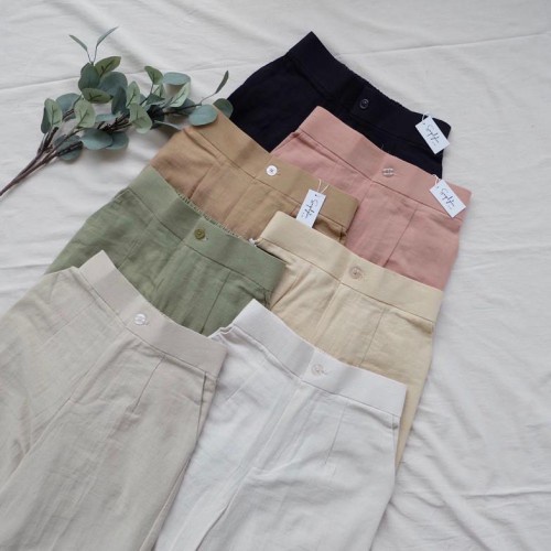 Celana Kulot Linen Wanita Celana Wanita Kulot High Waist Kulot Linen