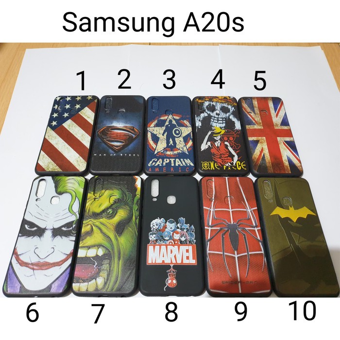 Case Soft Hitam Samsung A20s 2019 Motif Superhero / Soft Case A20s Black Case