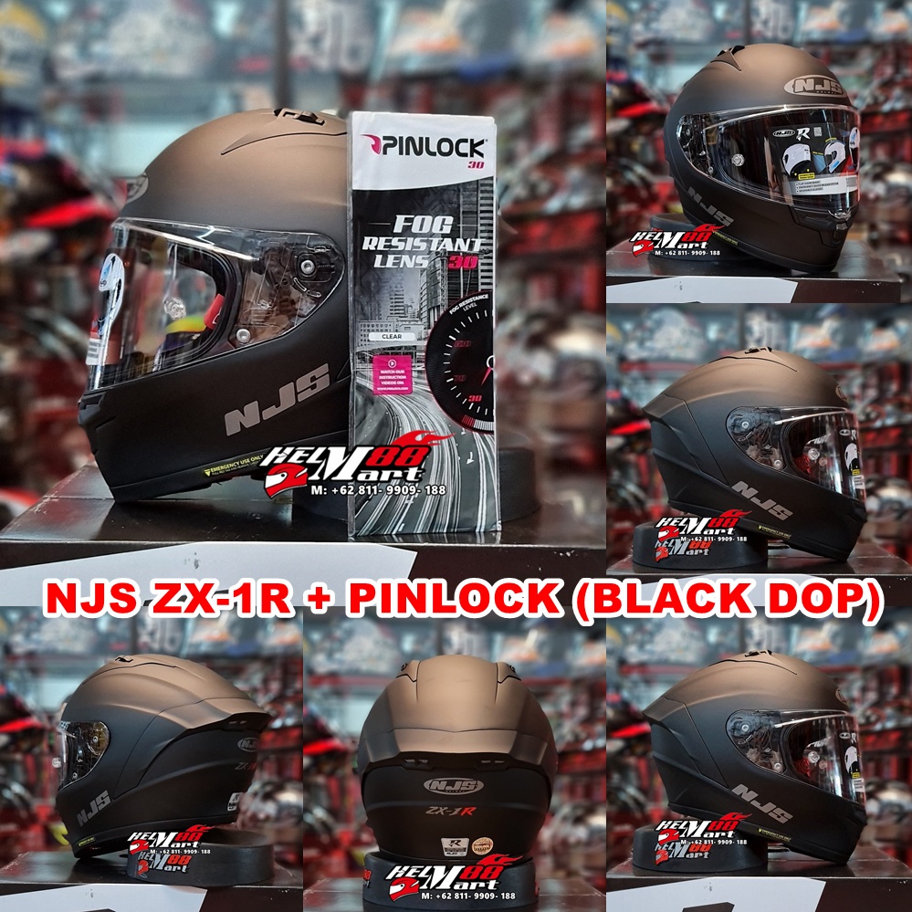 NJS ZX-1R Solid + PINLOCK Antifog Original Helm NJS ZX1R FLAT VISOR NJS ZX1 TERBARU-2