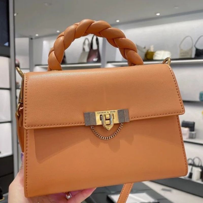 CK Tallulah Braided Handle Trapeze Bag