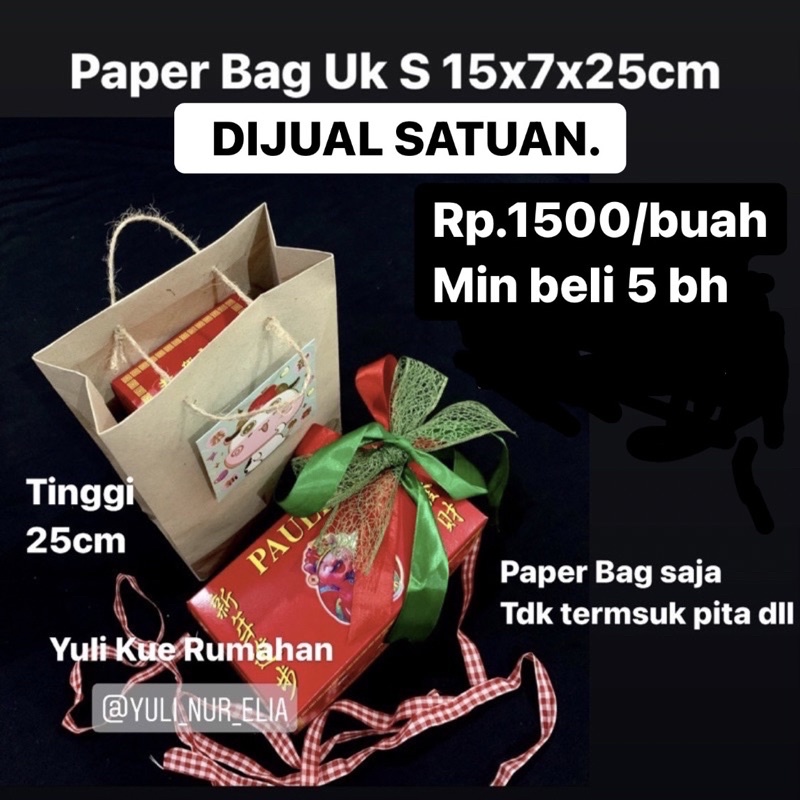 

Paper Bag Uk S 15x7x25cm DIJUAL SATUAN