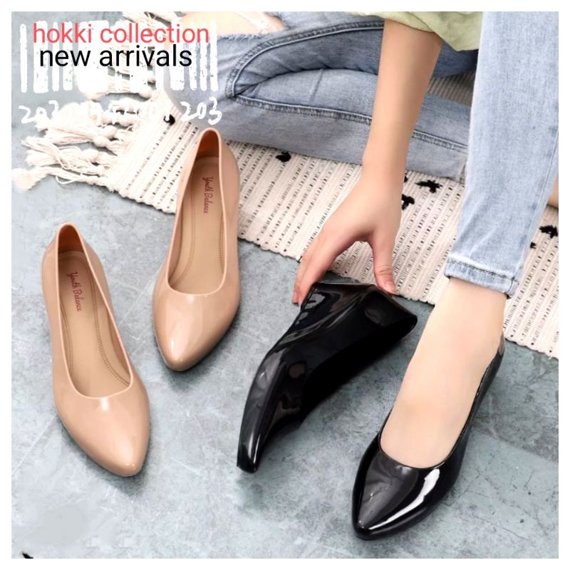 sepatu kerja wedges cantik karet wanita import