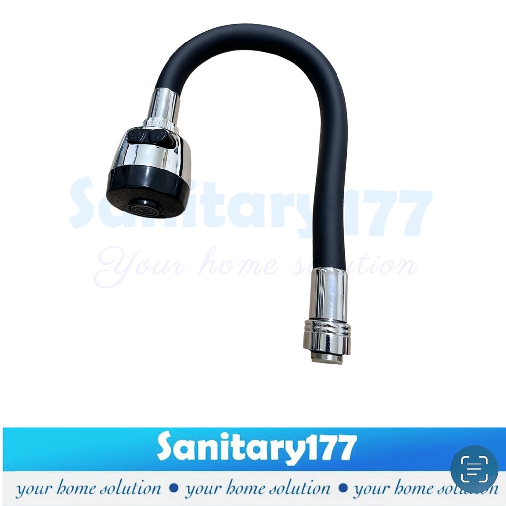 Selang Fleksibel Kepala Kran dapur Fleksibel HITAM sink 2in1 SH50-Head pipa sambungan keran tembok 25mm 27mm tanam meja black saringan keran cuci piring sink wastafel