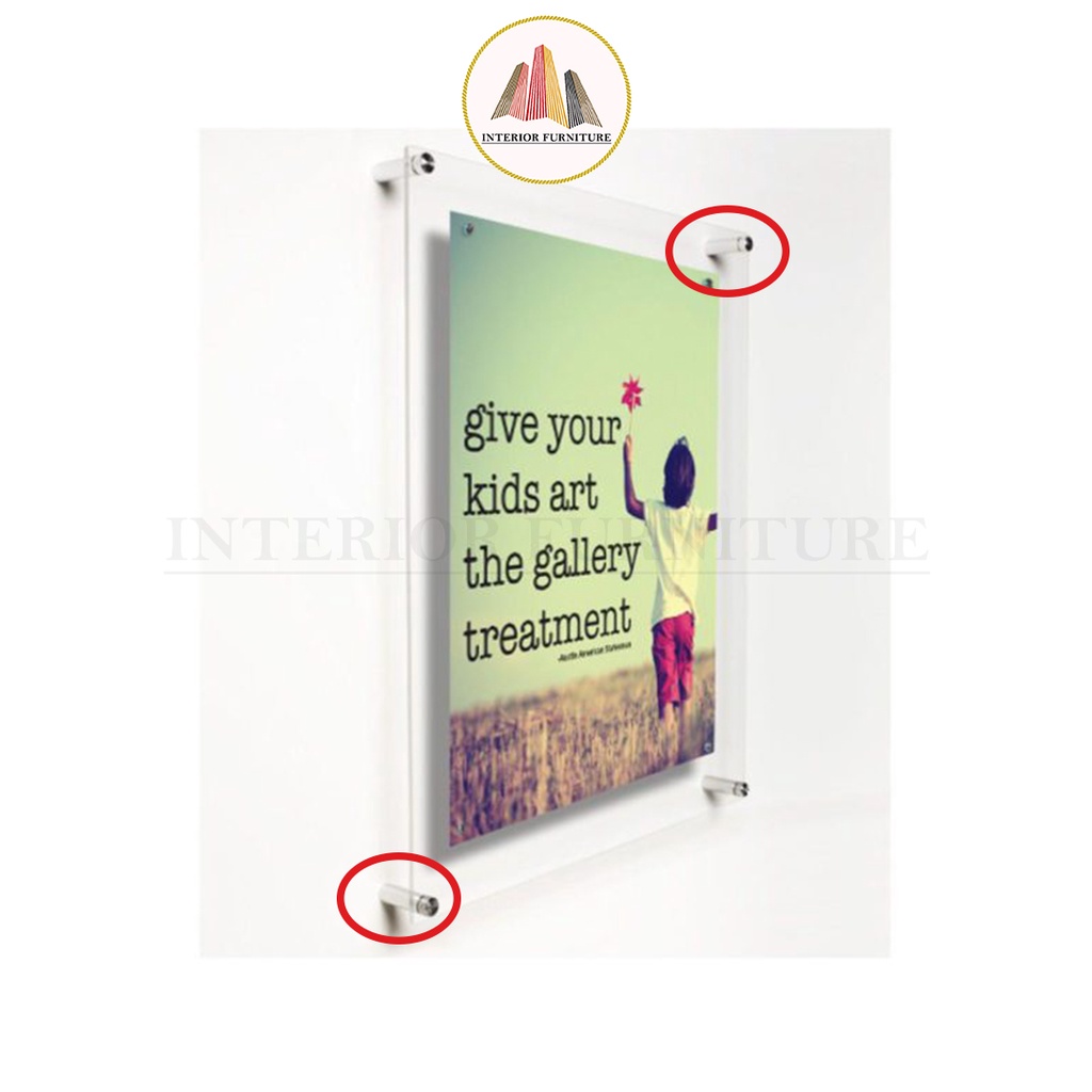 Pen Baut Iklan Kaca Akrilik Sign Board Poster Dinding Reklame Diameter Sign Board Diameter 25mm