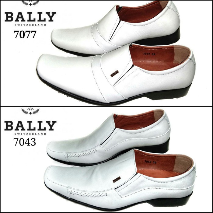 Dijual SEPATU KERJA FORMAL PRIA BALLY PANTOFEL WHITE PUTIH KULIT ASLI 38 - 43 Diskon