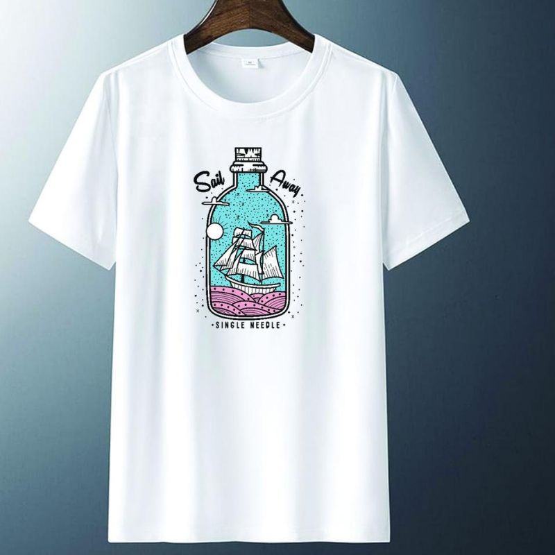 XOS - KAOS DISTRO SAIL AWAY SABLON DIGITAL / DTF BERKUALITAS / KAOS UNISEX / KAOS POPULER