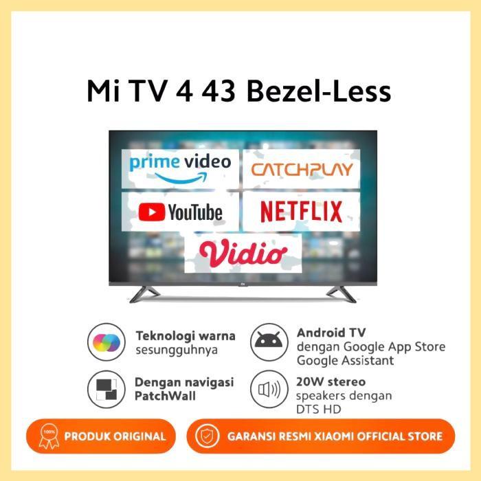 Xiaomi Mi TV 4 43 Inch Bezel Less Garansi Resmi - AndroidTV