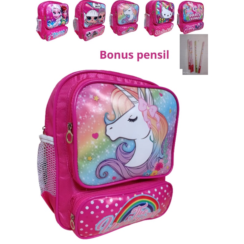 BISA COD / TAS ANAK PEREMPUAN/ TAS RANSEL/ TAS ULANG TAHUN/ TAS  NGAJI/ BONUS PENSIL / TAS SEKOLAH/ TAS KARAKTER ANAK PEREMPUAN / PAUD / TK / PLAYGROP