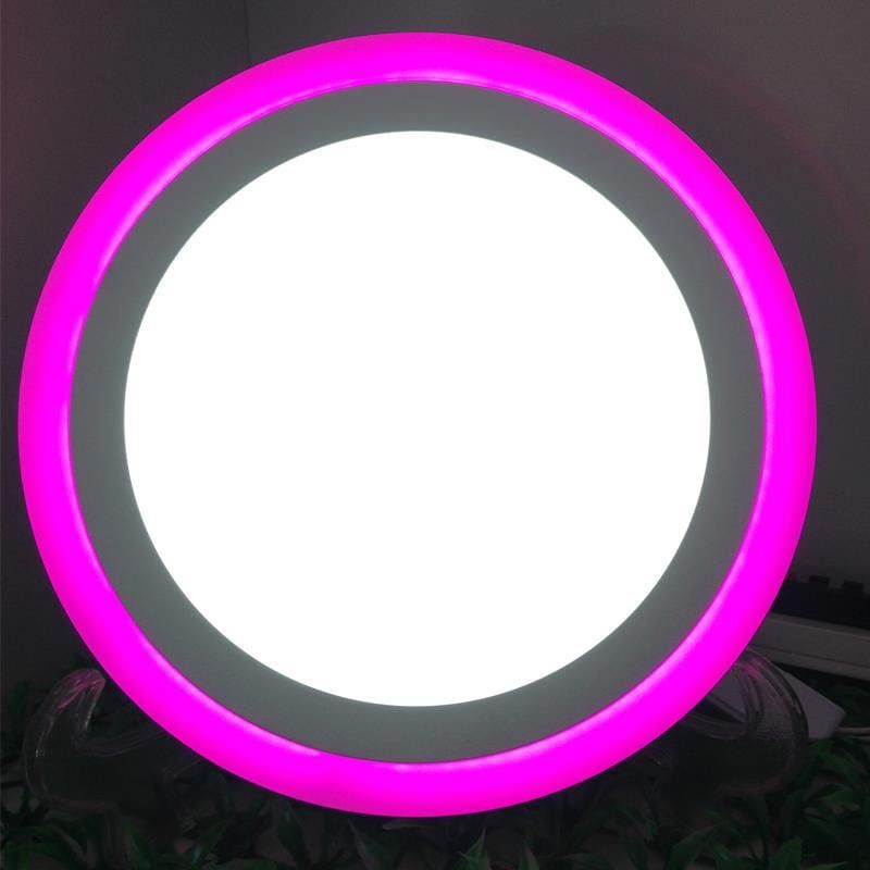 Lampu Led Panel Light Bulat 2Warna Putih+Biru/Putih+Kuning/Putih+Pink 18+6W