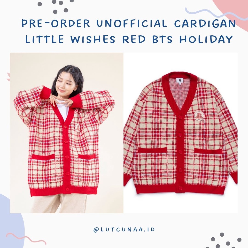 Pre-Order Unofficial Cardigan little wishes red bts holiday collection