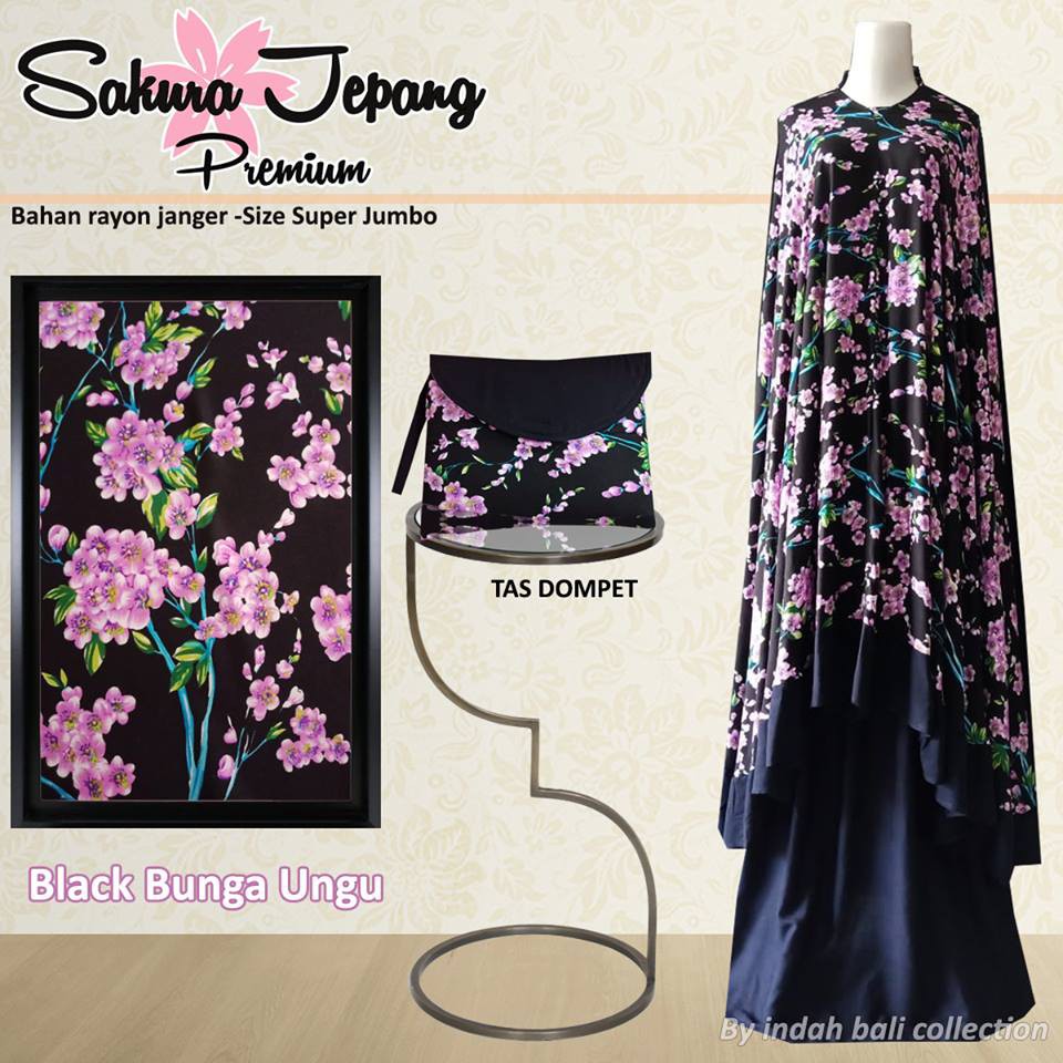 Mukena Bali Motif Sakura super jumbo