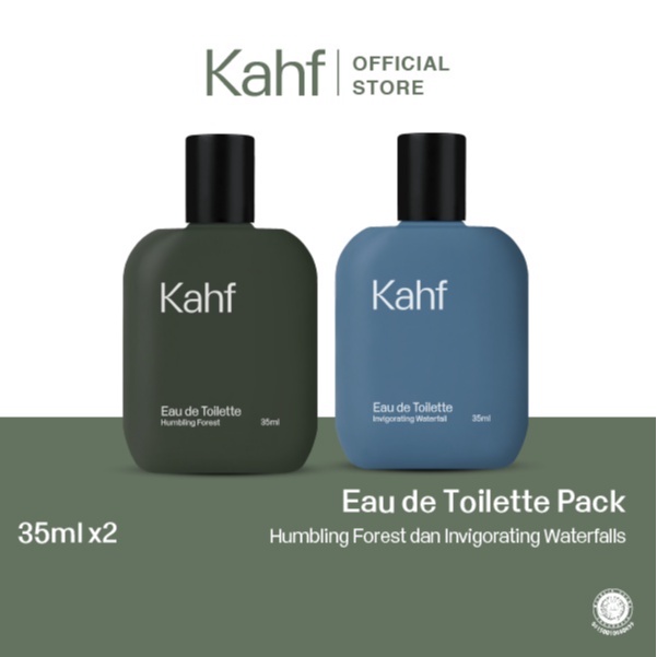 Kahf Humbling Forest &amp; Invigorating Waterfall Eau De Toilette Pack 35 ml x 2 pcs BISA COD