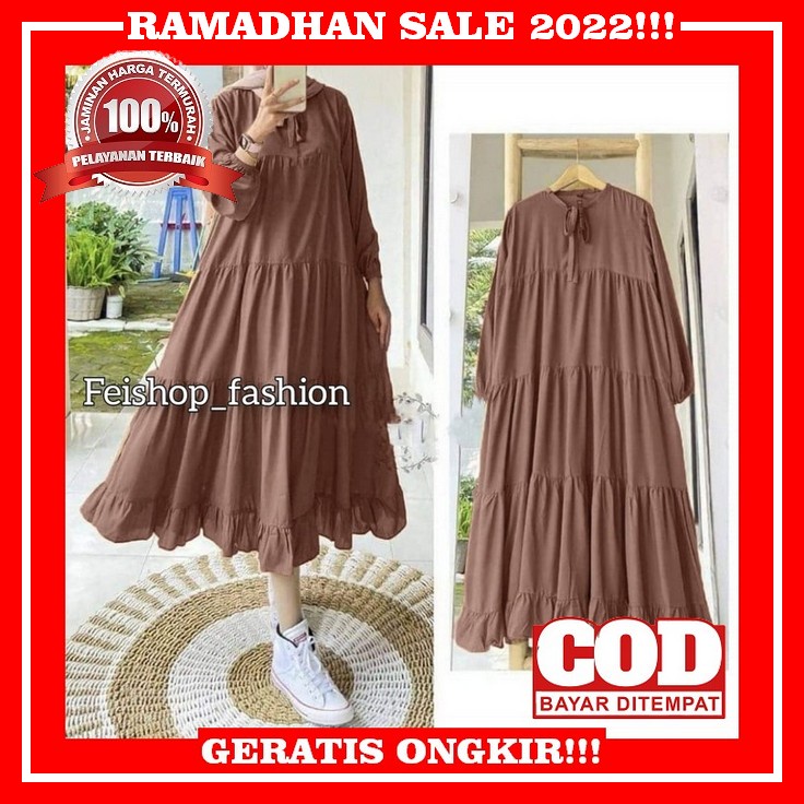 Gamis Brokat Wanita Lebaran Terbaru 2022 Dress Pesta Dewasa Elegan Mewah Casual Kondangan Maxi Dress