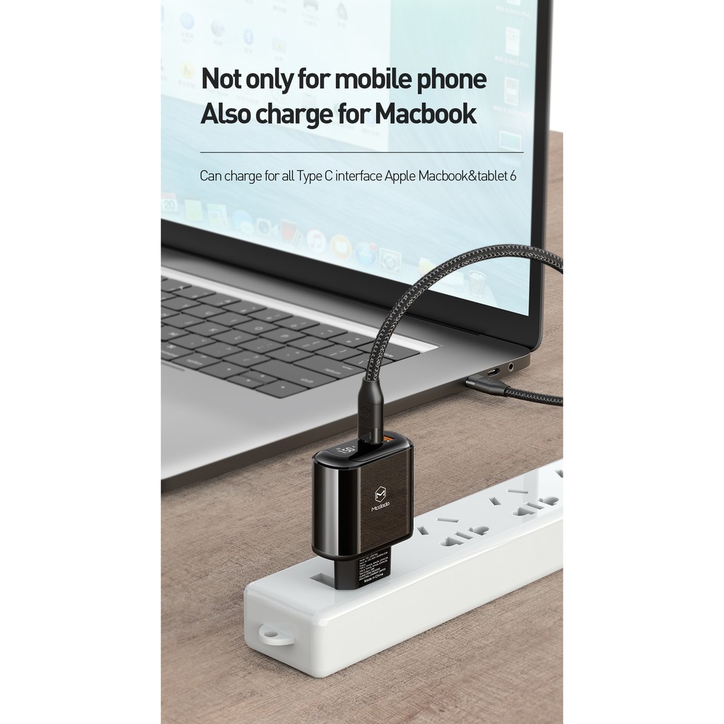 MCDODO CH-717 Wall / Adaptor Charger Fast Charging Power Delivery PD 20 Watt QC 3.0 With LED Display