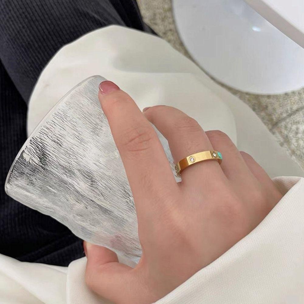 Mxbeauty Cincin Jari Berlian Temperamen Geometris Hadiah Lingkaran Ulang Tahun Pesta Perempuan Gaya Korea Ring