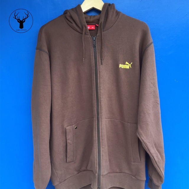 Jaket Zipper Puma Cokelat