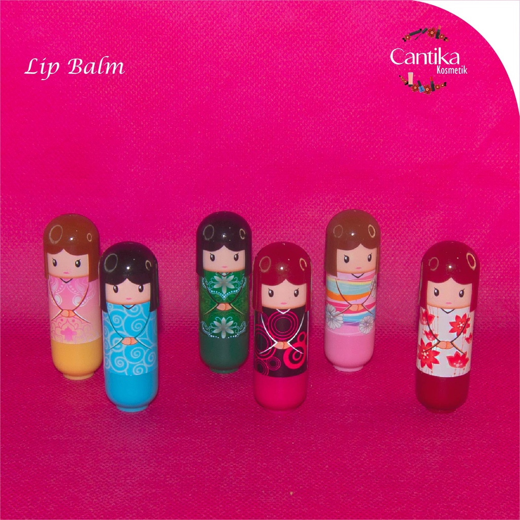 ✿ELYSABETHME✿ lip balm boneka jepang lipgloss lips pelembab bibir untuk anak dan dewasa